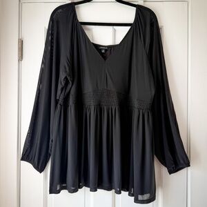 Torrid Size 3 Black Long-Sleeve Off-Shoulder Top